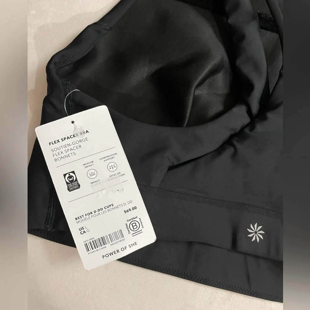 NWT Athleta Flex Space Sports Bra in Black Size L D-DD - Picture 6 of 7